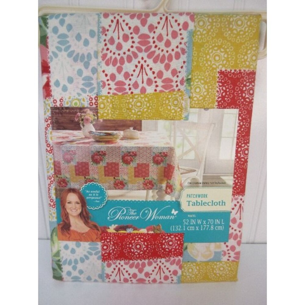 Pioneer Woman Patchwork Fabric Tablecloth 52"W x 70"L Rectangle Multicolor
